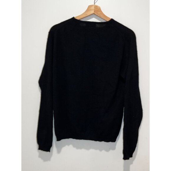 Lord & Taylor Black Two-Ply Cashmere Crewneck Soft Warm Knit Top Women's Sweater - Picture 4 of 8